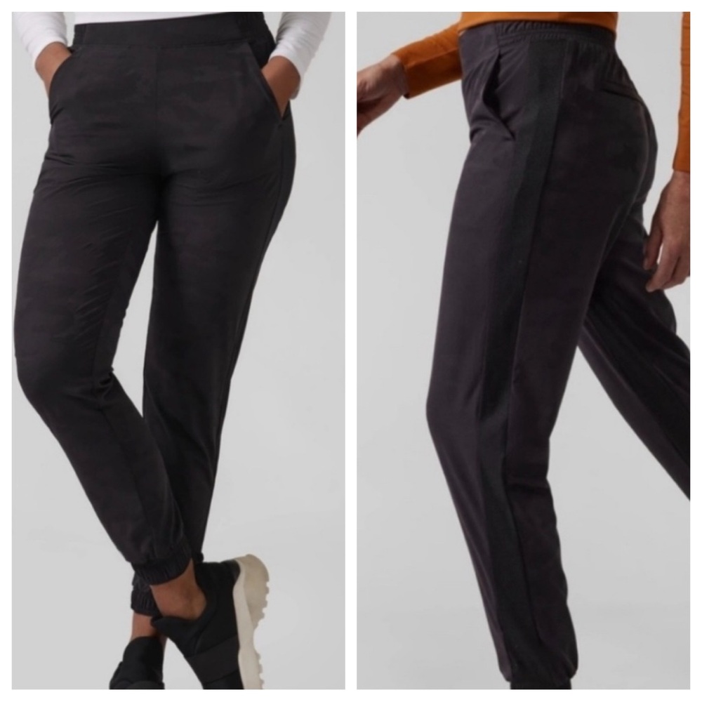 NWT Athleta Brooklyn Textured Lined Jogger 2  Black Camo
